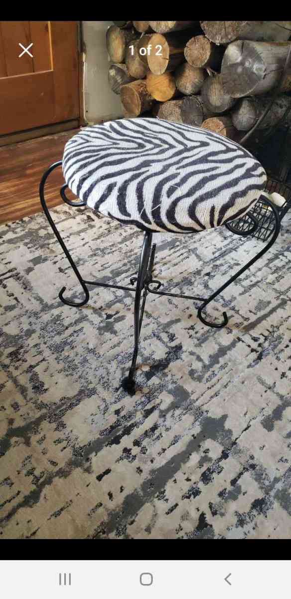 Zebra Print Stool 18 inches tall - Littleton, Colorado