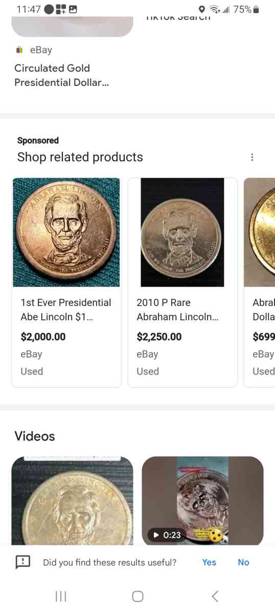abraham Lincoln 1861 1865 gold dollar coin - Fort Lauderdale, Florida - FleaMarketBay