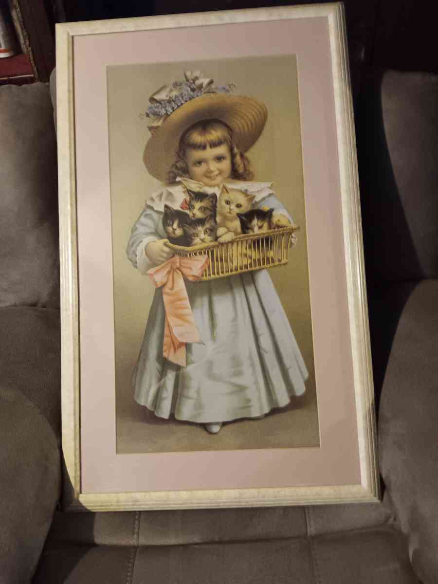 little girl with kitties pictures frames