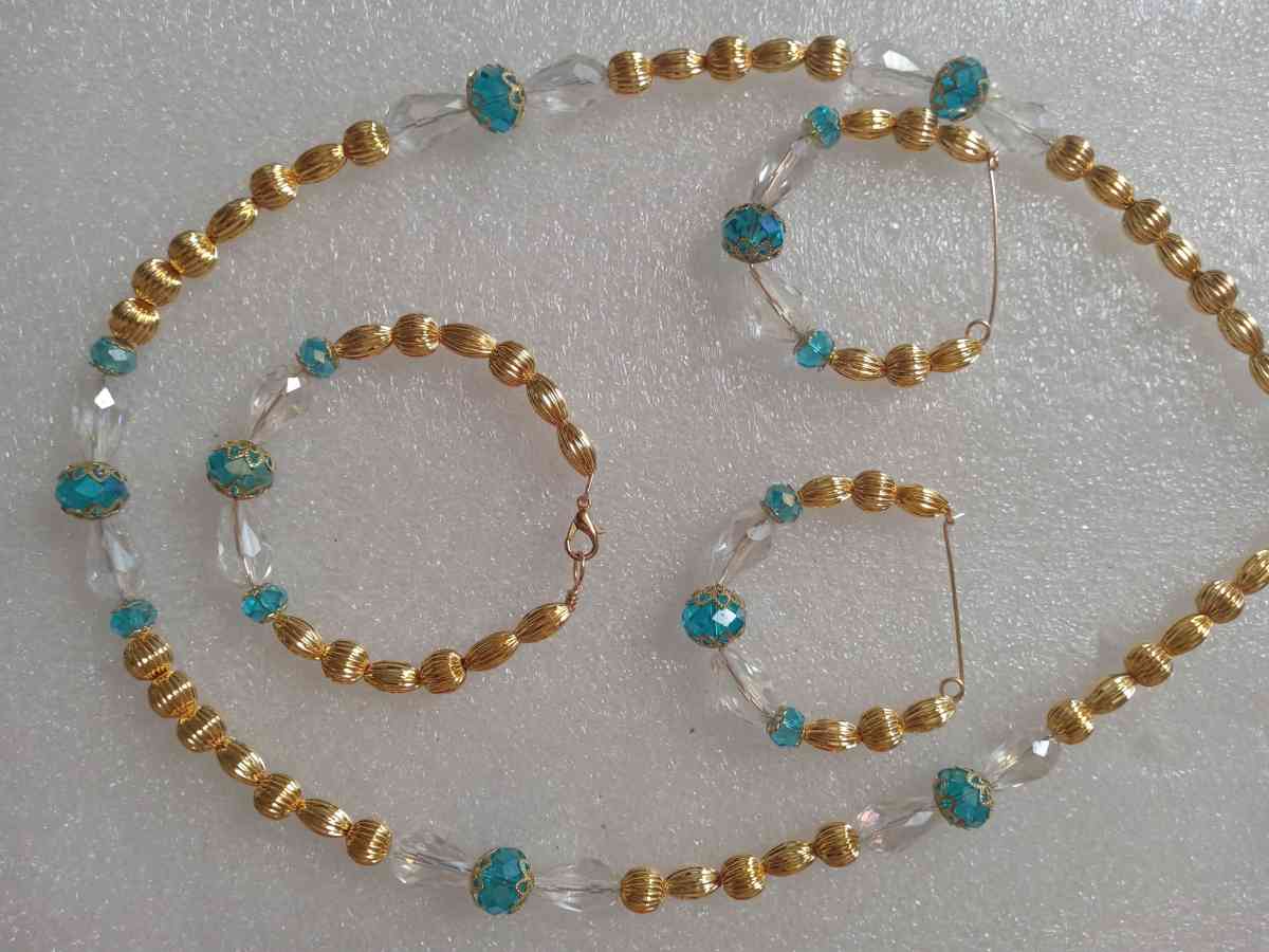 3PC Turquoise and Gold  is  Set - Rochester, New York - FleaMarketBay