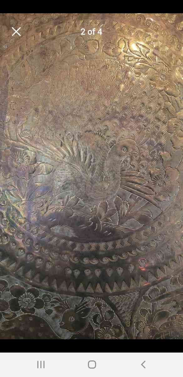 Vintage Brass Tray Tabletop - Littleton, Colorado - FleaMarketBay