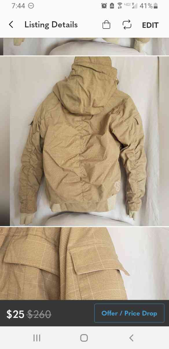 Special Blend 15K Waterproof Snowboard Tan Plaid Jacket Sz S - Littleton, Colorado - FleaMarketBay