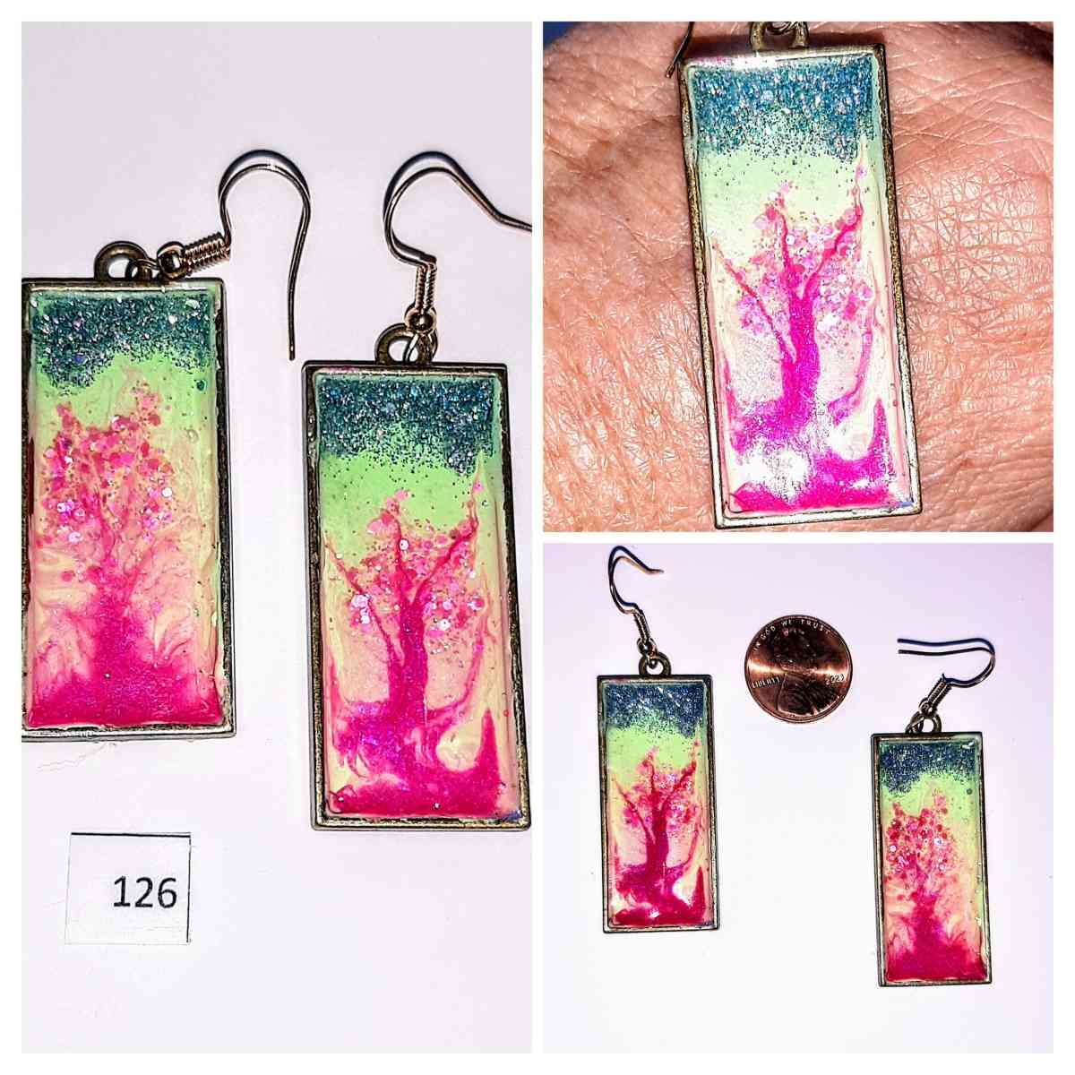 Handcrafted Oblong Abstract Earrings - Englewood, Florida