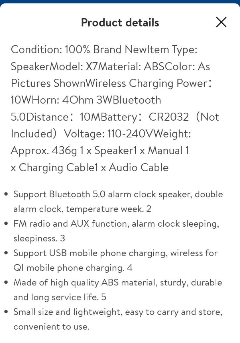 Bluetooth 50 Speaker Alarm Clock Mobile Phone Stand Wireless - Los Angeles, California - FleaMarketBay