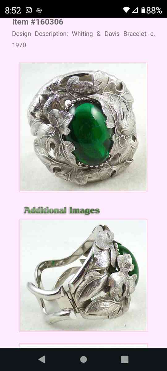 sterling silver bracelet with emerald - Arapahoe, Colorado