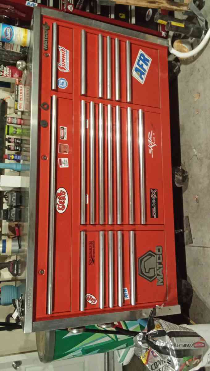 77 inch 19 drawer Triple Bay Matco m6 Toolbox with stainless - Caldwell, Idaho - FleaMarketBay