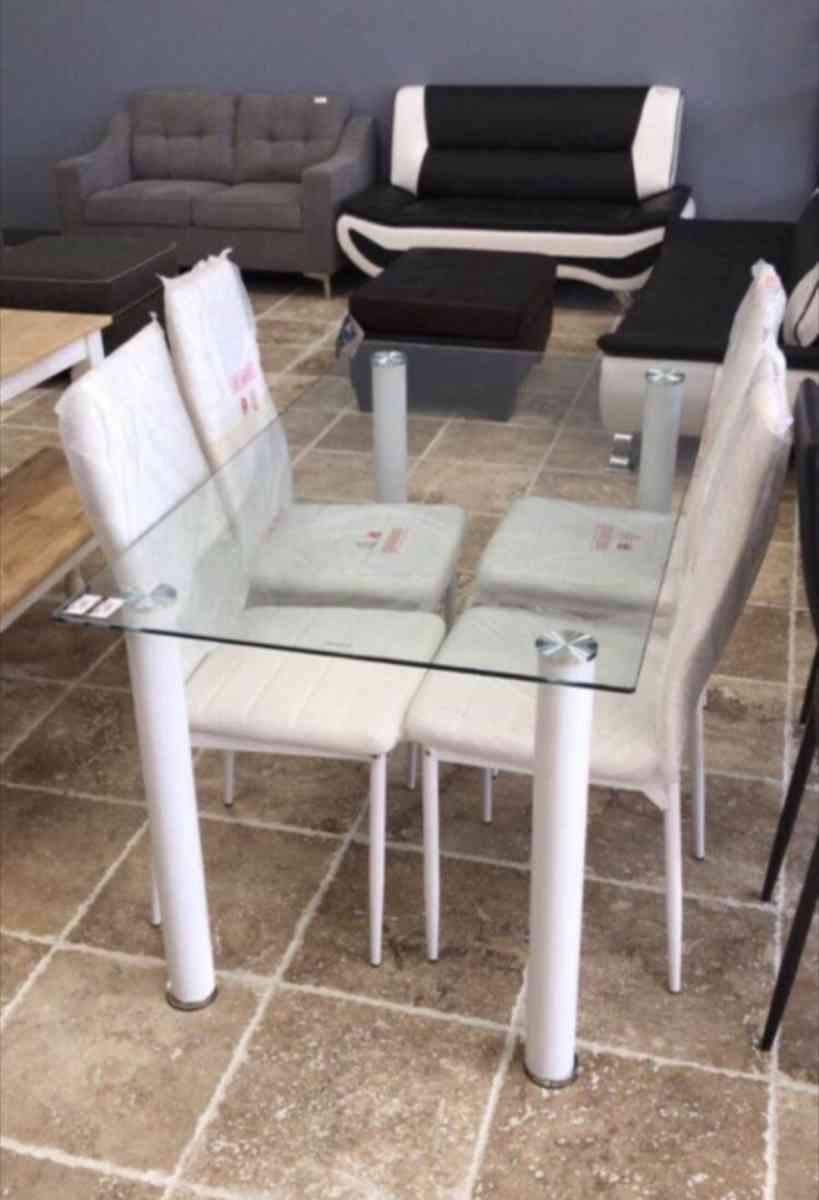 white dining room set table and chairs comedor - Dallas, Texas - FleaMarketBay