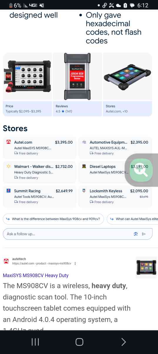 Autel maxisys MS908CV w programDEVICE - Indianapolis, Indiana - FleaMarketBay