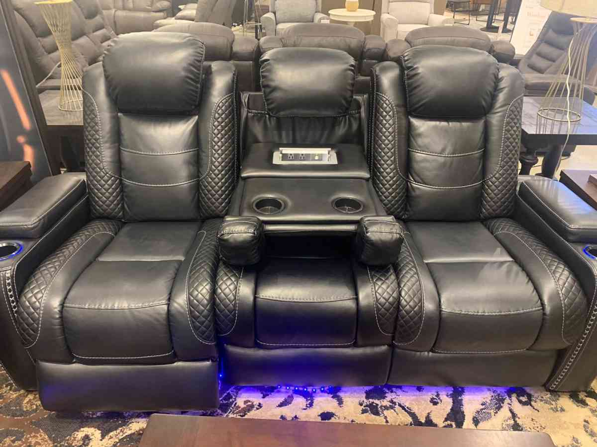 Black Power Reclining Living Room Set sofa loveseat - Houston, Texas