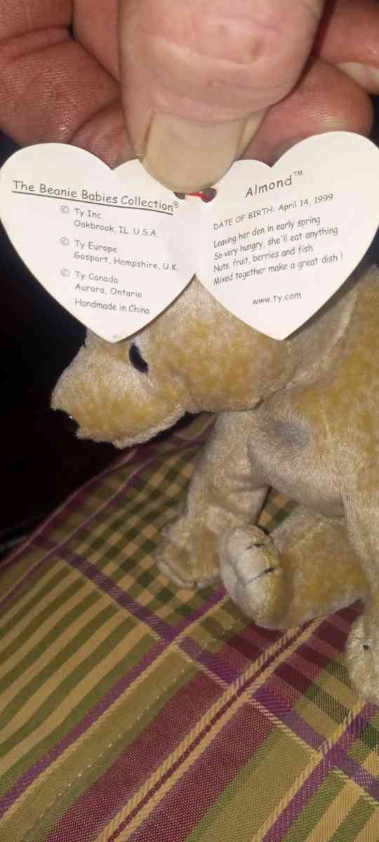 1999 almond beanie babie limitied edition - Douglasville, Georgia