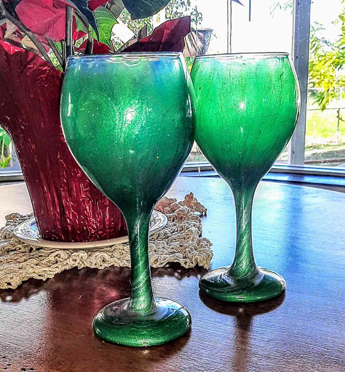 Wine Glasses Artistically Covered in Permanent Resin - Englewood, Florida - FleaMarketBay