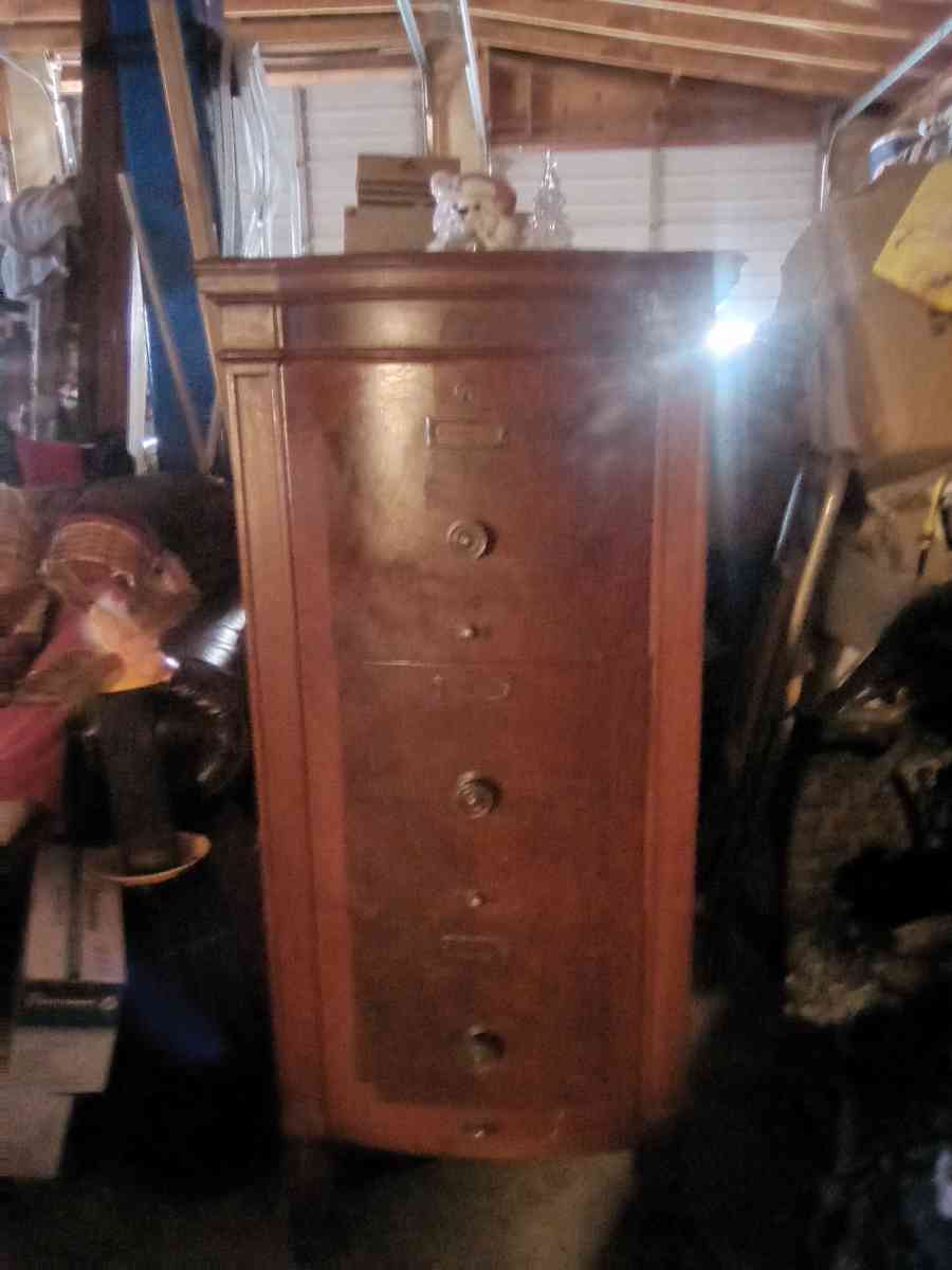 antique late 1800s tongue and groove file cabinet has 4 file - Woodward, Oklahoma - FleaMarketBay