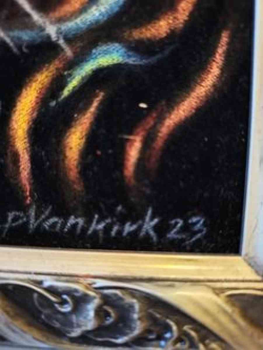 Velvet Tiger Painting in frame - Spokane, Washington - FleaMarketBay