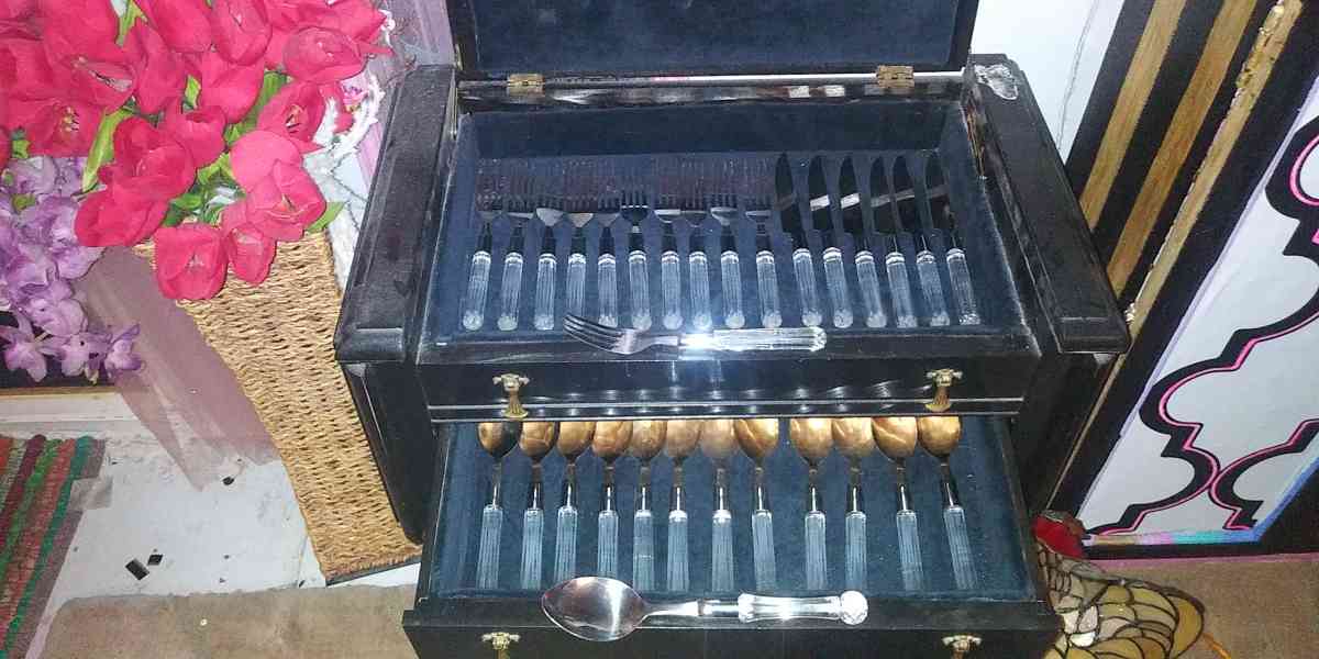 61 piece vintage Lucite flat ware - Palm Springs, California - FleaMarketBay