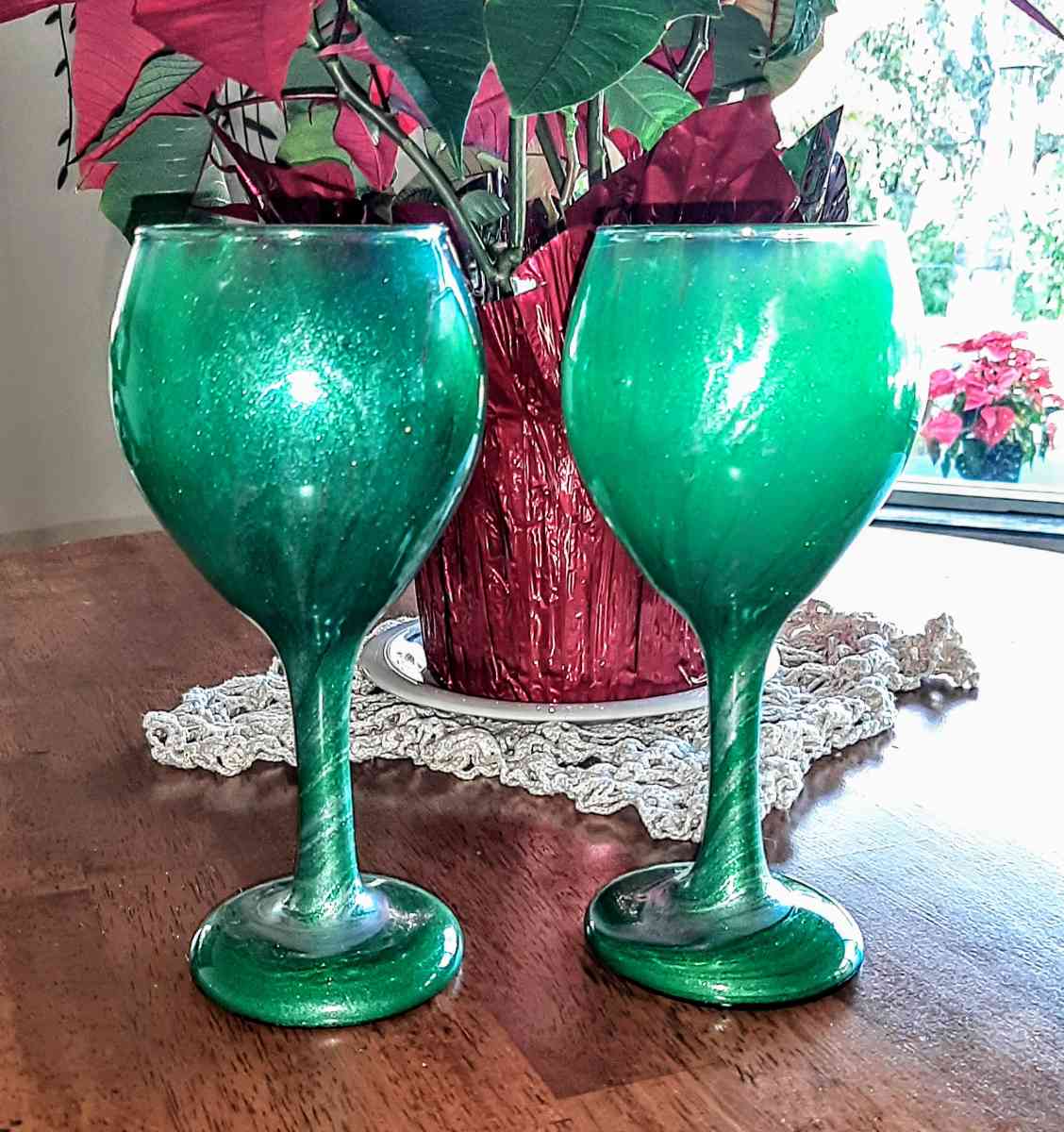 Wine Glasses Artistically Covered in Permanent Resin - Englewood, Florida