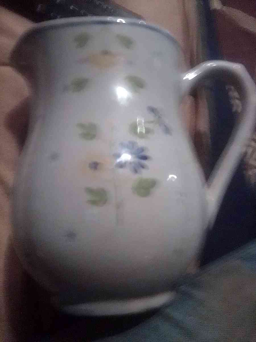 French Country Vintage Hand painted pottery pitcher - Paoli, Indiana