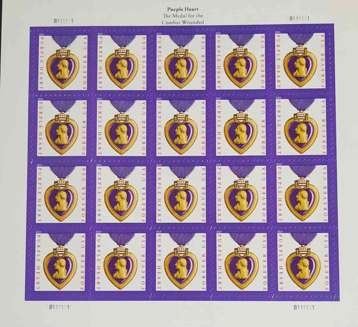 Purple Heart 2019 Forever Postage Stamps - Colorado Springs, Colorado