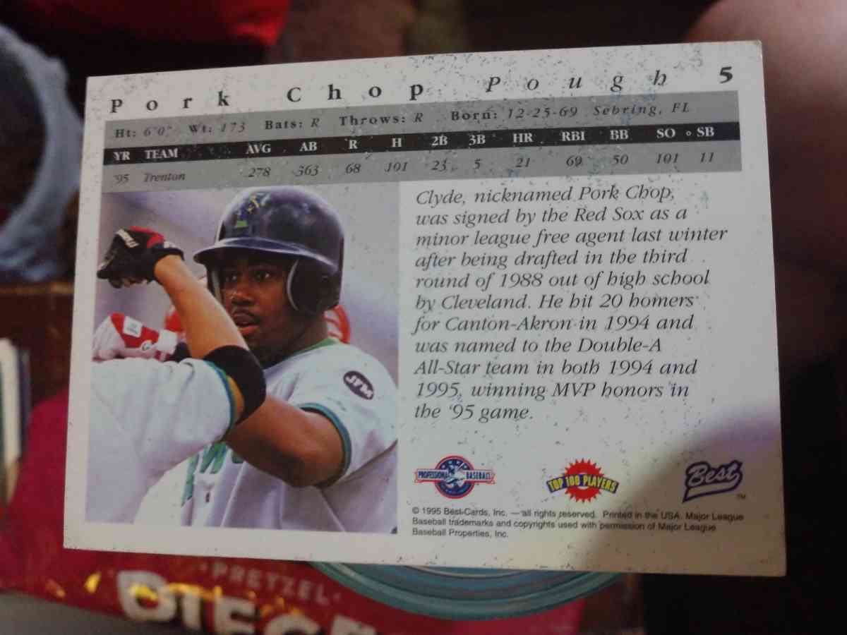 Pork Chop Pough Baseball Card - Eunice, Louisiana - FleaMarketBay