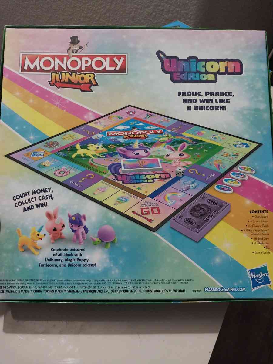 Monopoly Junior Unicorn Edition - Phoenix, Arizona - FleaMarketBay