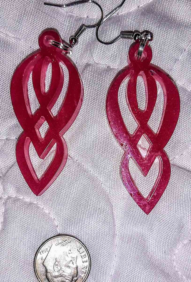 Beautiful red abstract earrings - Englewood, Florida - FleaMarketBay
