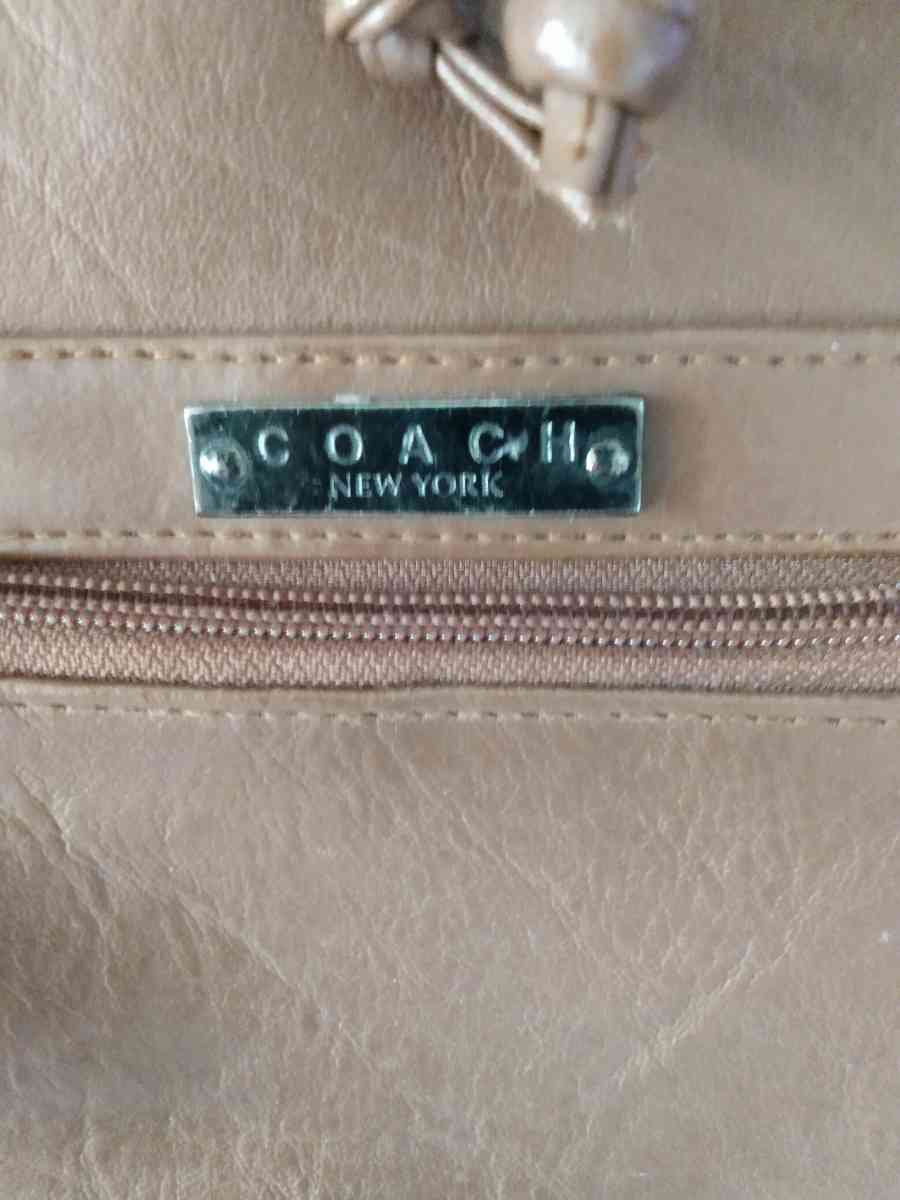 Leather Coach bag with over shoulder strap