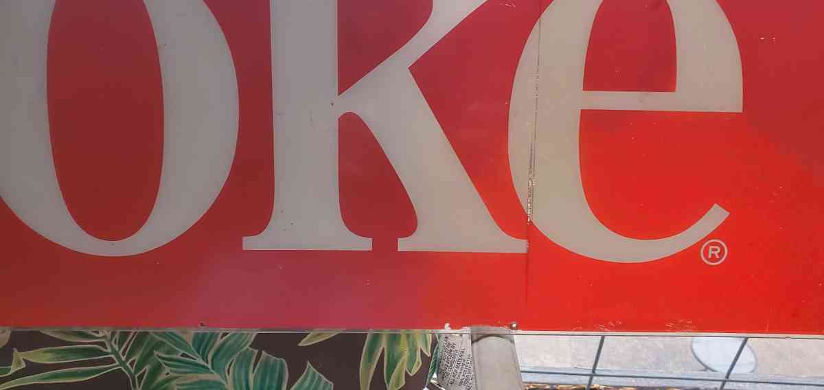 Coca Cola Plastic Acrylic Sign  Approximately 46 x 16 - Rock Island, Tennessee - FleaMarketBay