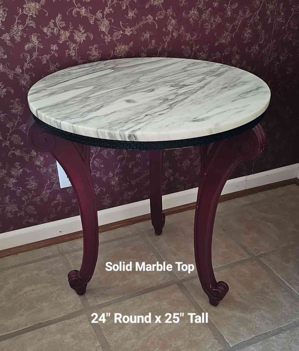 Solid Marble Top Table with wood legs - Gilbertsville, Pennsylvania