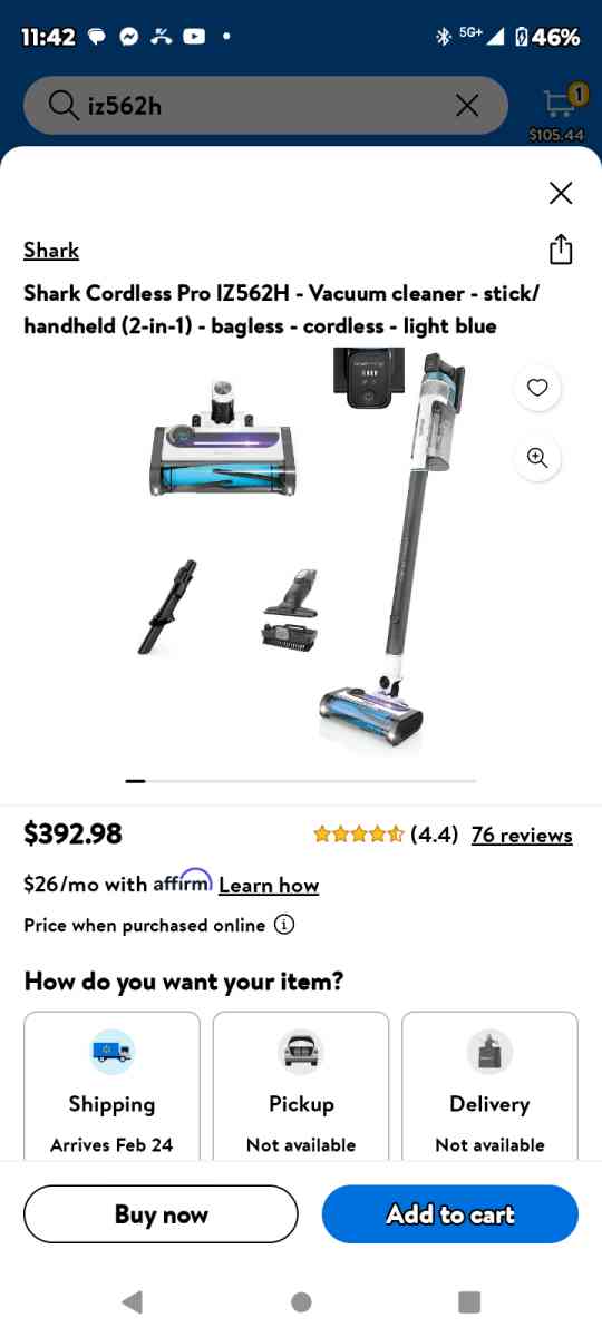 Shark Cordless Pro Vacuum  Model lZ562H - Houston, Texas - FleaMarketBay