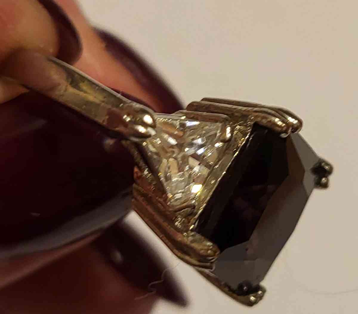 purple snd clear silver tone ring - Columbus, Ohio - FleaMarketBay