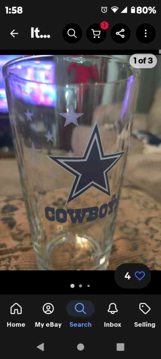 Collectable Dallas Cowboys 1 pint Glass - Philadelphia, Pennsylvania - FleaMarketBay