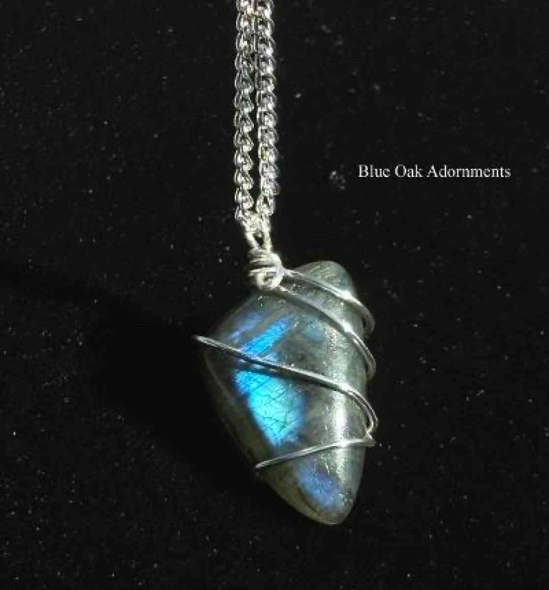 Handmade wire wrapped labaradorite pendant - Tehachapi, California - FleaMarketBay