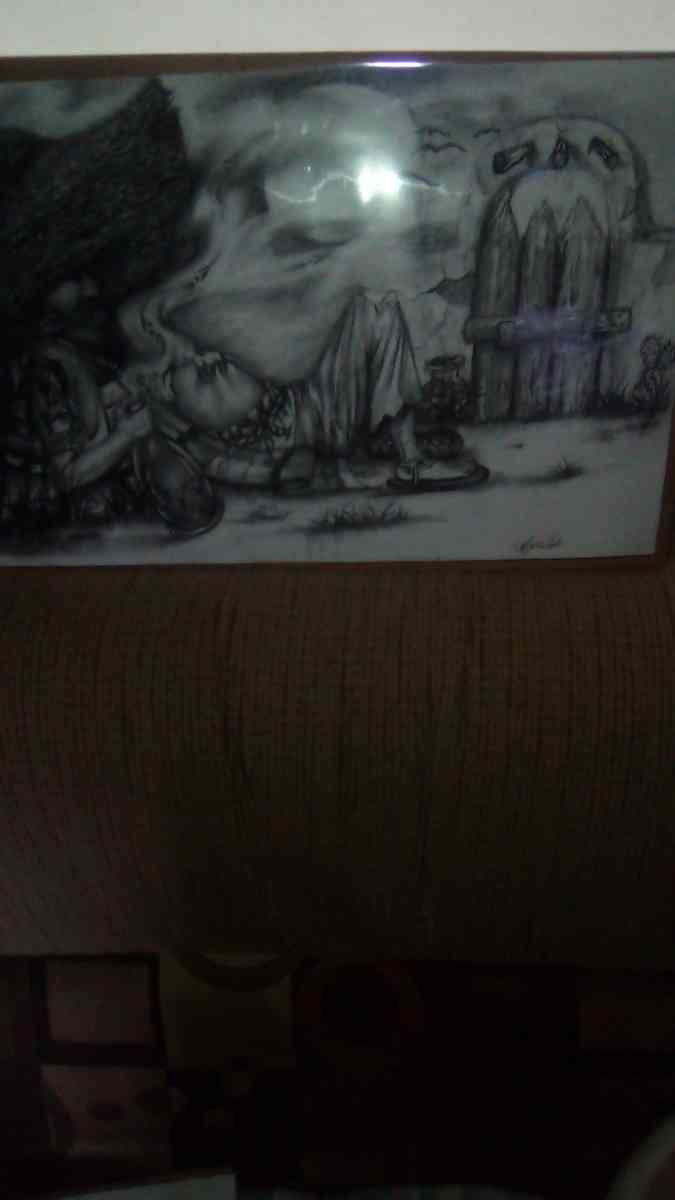 drawing  in charcoal - Desert Hot Springs, California