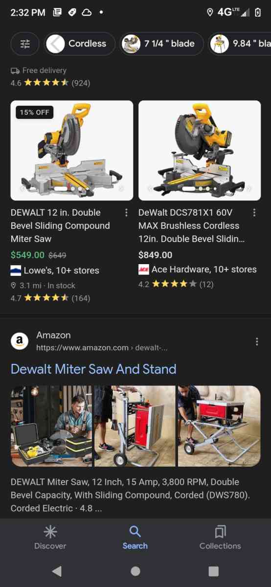DeWalt Chop Saw And Miter Saw Combo - Tacoma, Washington - FleaMarketBay