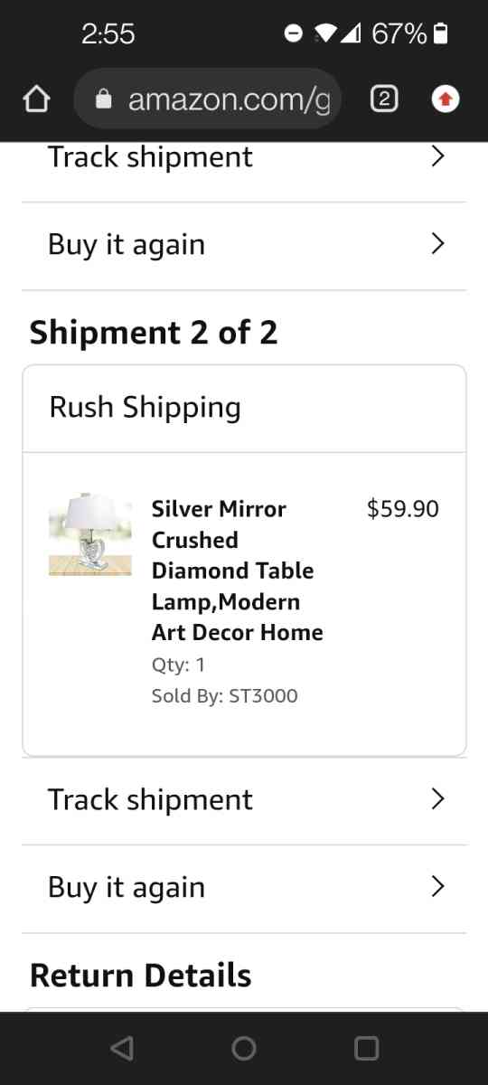 2 diamond crushed lamps new - Oklahoma City, Oklahoma - FleaMarketBay