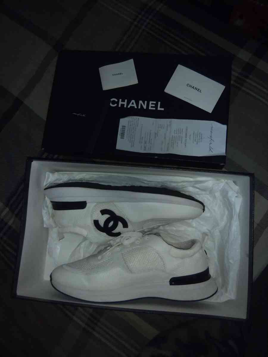 New Chanel Calfskin Mesh and Suede Calfskin White Shoes - Houston, Texas