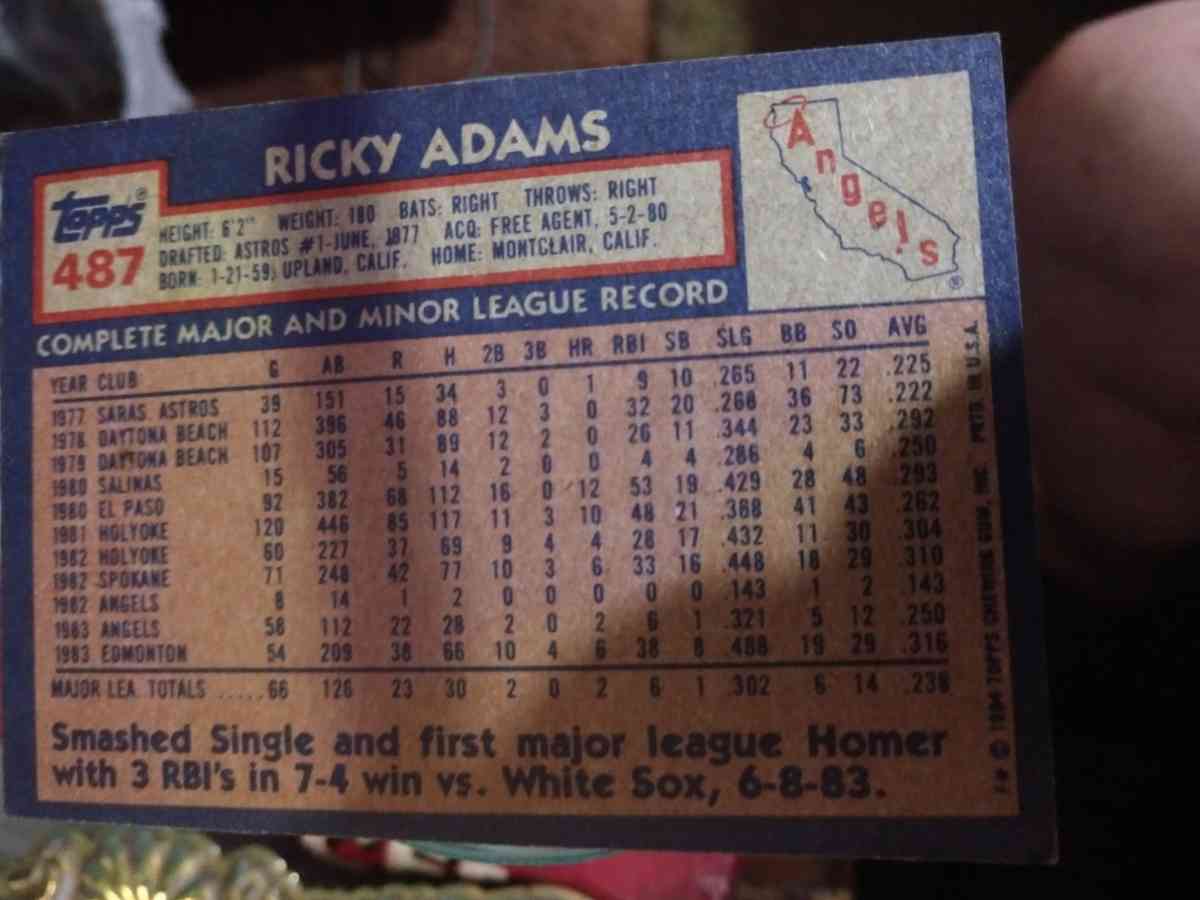 Ricky Adams Baseball Card - Eunice, Louisiana - FleaMarketBay