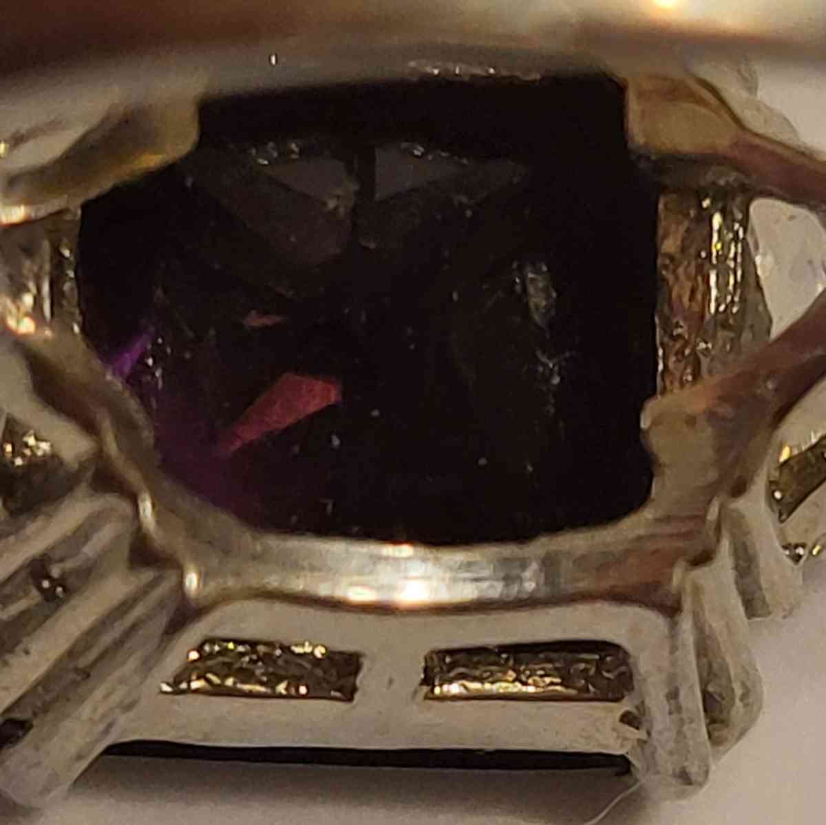 purple snd clear silver tone ring - Columbus, Ohio - FleaMarketBay