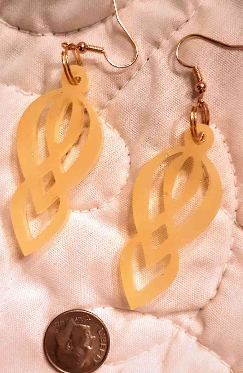 Original Handcrafted Yellow Abstract Earrings - Englewood, Florida
