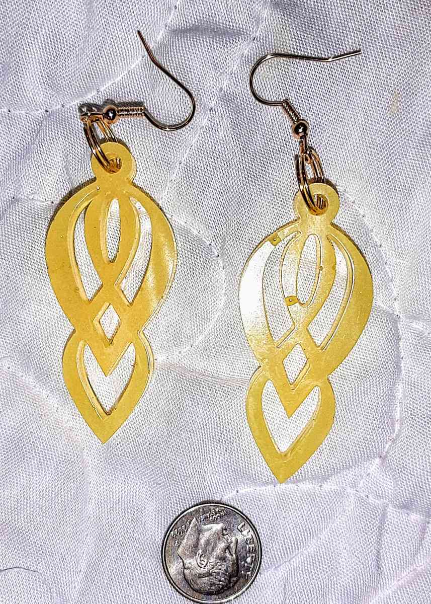Original Handcrafted Yellow Abstract Earrings - Englewood, Florida - FleaMarketBay