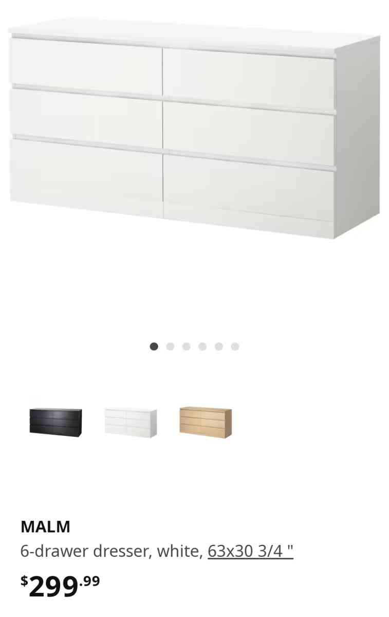 Dresser White 6 drawers - Lakeland, Florida - FleaMarketBay