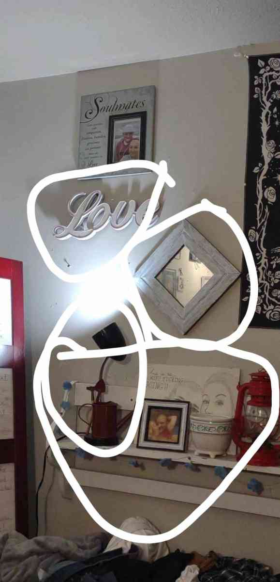 lamp red watering can and shovel and pitch fork - Whitesburg, Kentucky