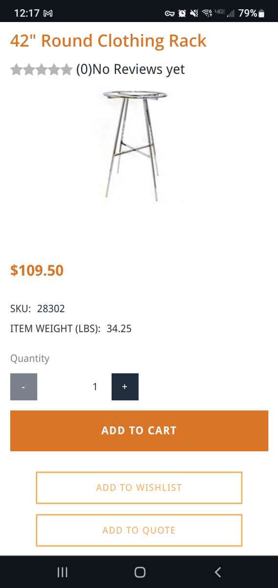 42 Inch Circle Clothing Rack  Brand New In Box - Rock Island, Tennessee - FleaMarketBay