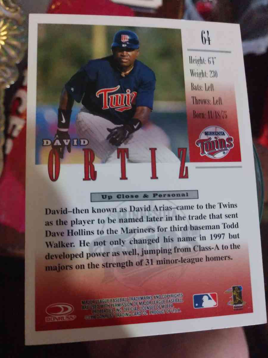 David Ortiz Baseball Card - Eunice, Louisiana - FleaMarketBay