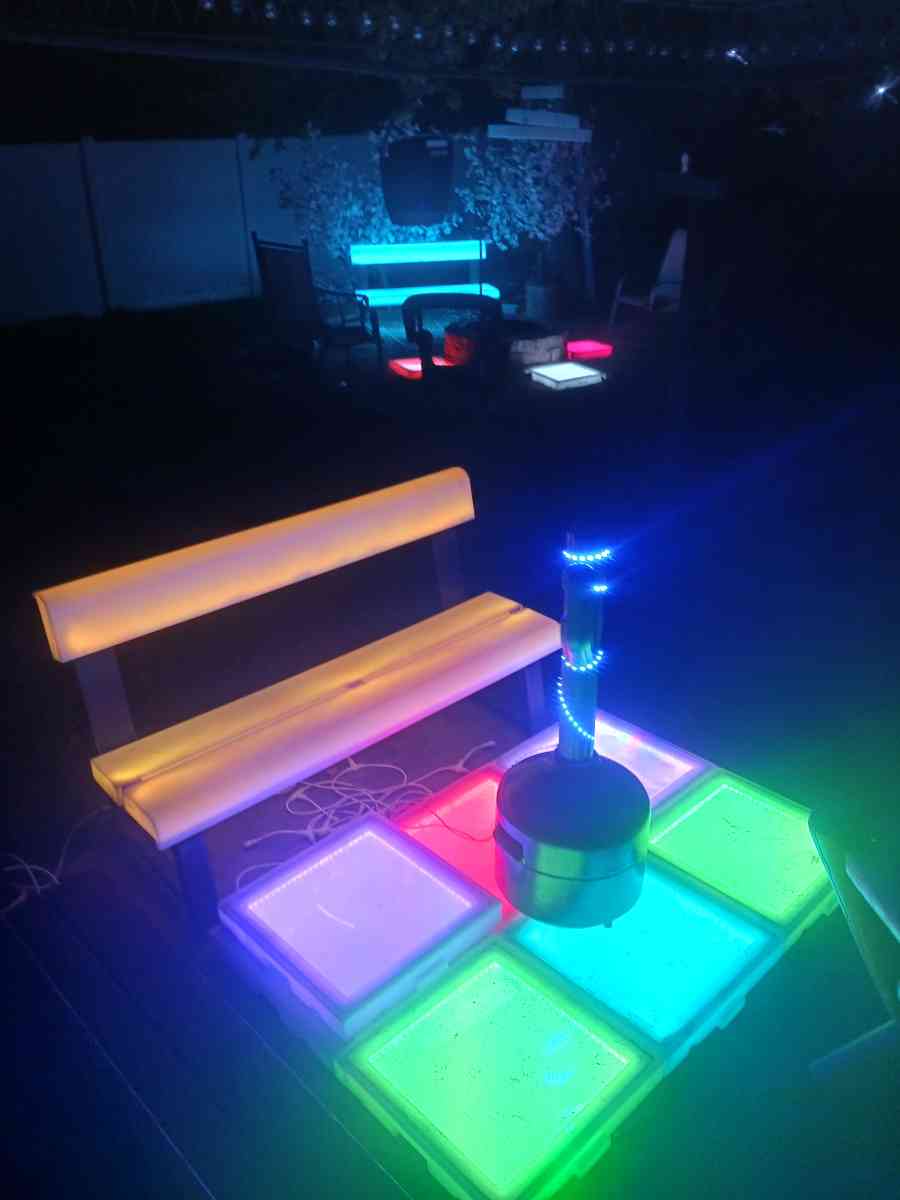 LED light up benches floor placements and chandelier - Salt Lake City, Utah - FleaMarketBay