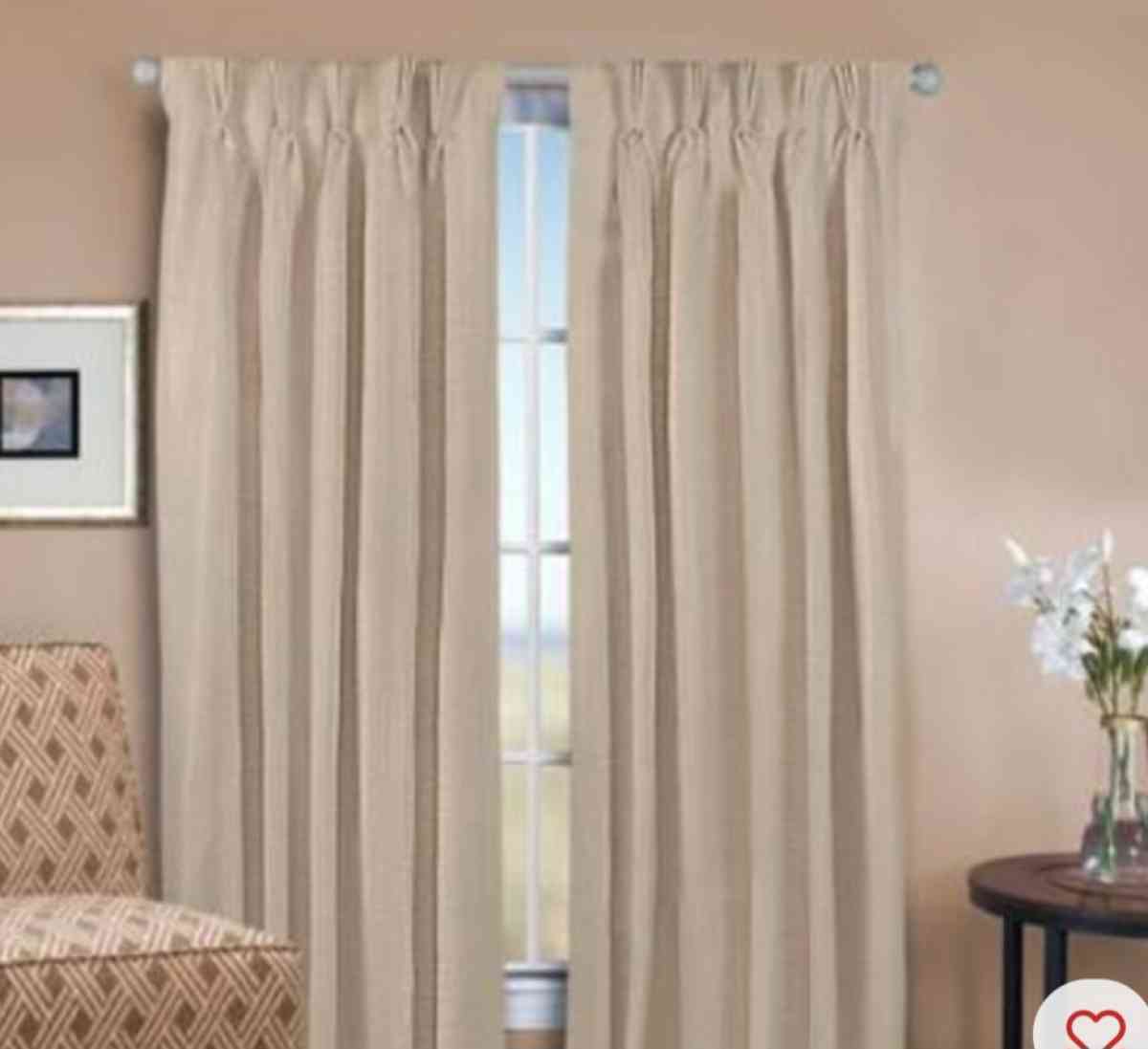 Peete Pinch Pleat Curtain Panel  84 Set of 2 Parchment - San Jose, California