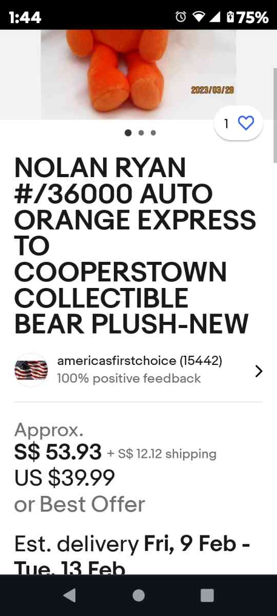 its a collectable bear zoom in - Philadelphia, Pennsylvania - FleaMarketBay