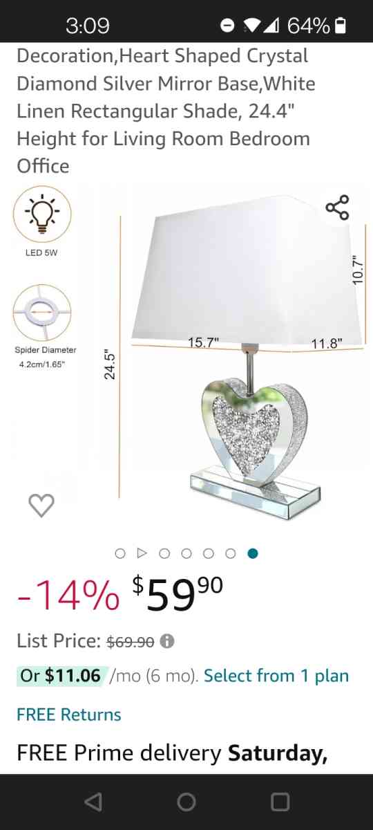 2 diamond crushed lamps new - Oklahoma City, Oklahoma - FleaMarketBay