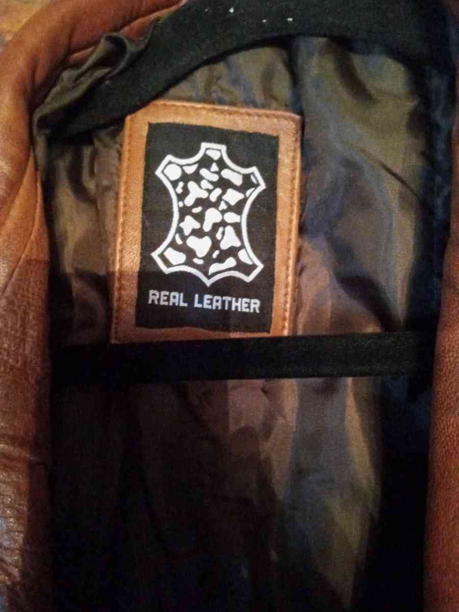 vintage Mens brown leather Biker Jacket - Abilene, Texas - FleaMarketBay