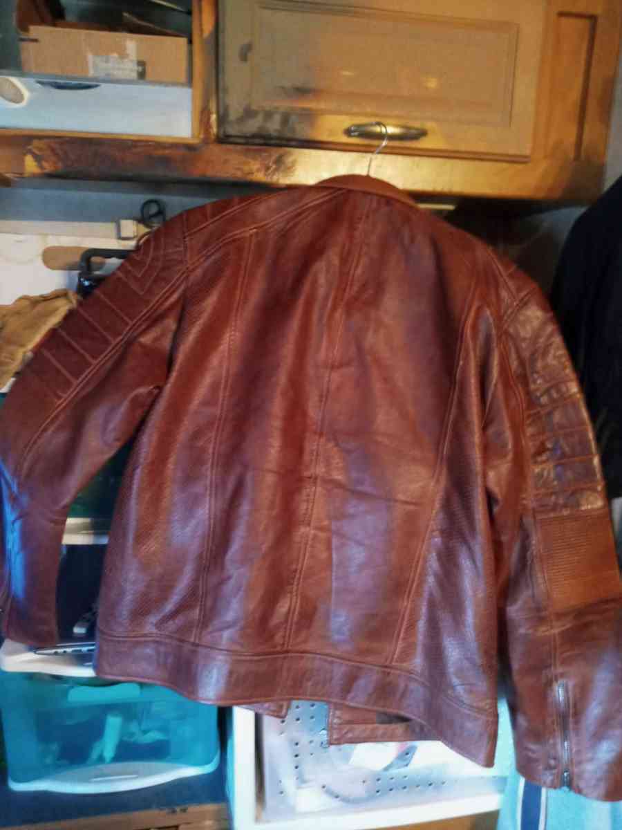 vintage Mens brown leather Biker Jacket - Abilene, Texas - FleaMarketBay