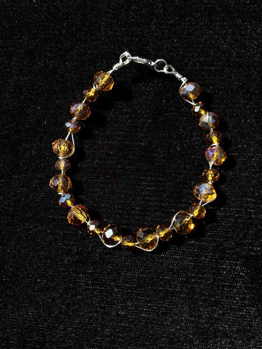 handmade wire wrapped glass beaded bracelet - Tehachapi, California